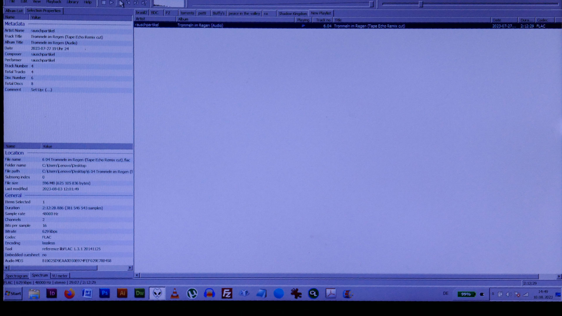 2023-08-07 Trommeln im Regen (Tape Echo Mix)